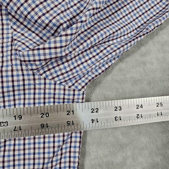 UNTUCKit Shirt Mens Large Purple Blue Plaid Erbach Stretch Slim Fit Button Down - Picture 3 of 9
